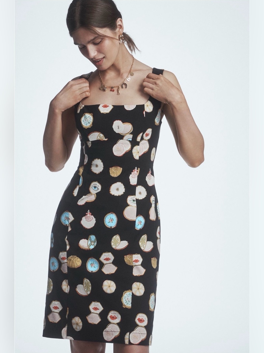 Anthropologie Fitted Square-Neck Mini Dress: Danielle Kroll Edition NWT
